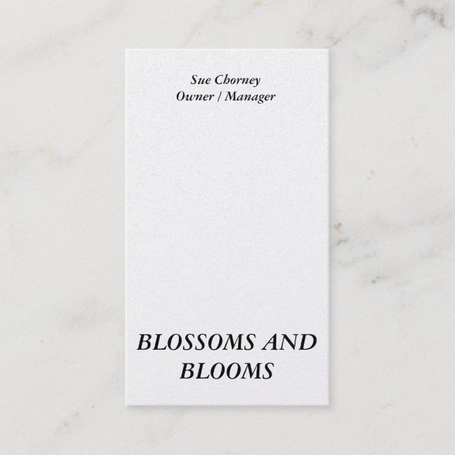 AFFÄRSKORTEN porträtt ANPASSADE Visitkort (Framsida)