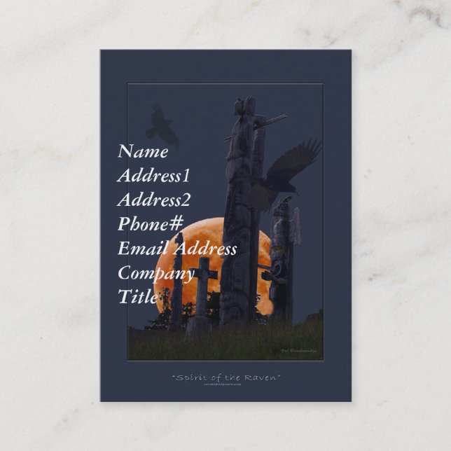 Affärskorten Raven & Totems Visitkort (Framsida)