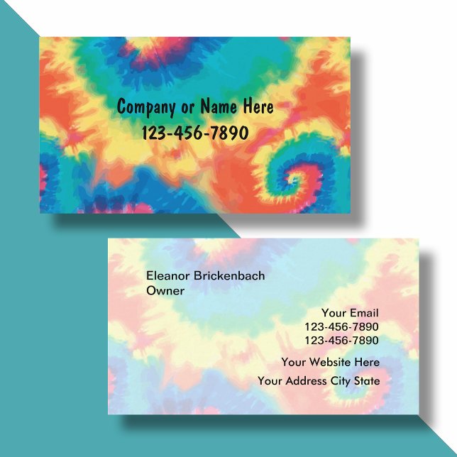 Affärskorten Retro Tie Dye Stil Visitkort (Skapare uppladdad)