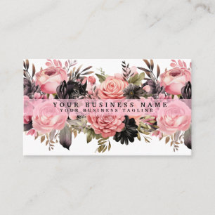 Affärskorten rosa och svart Ro Flowers Visitkort