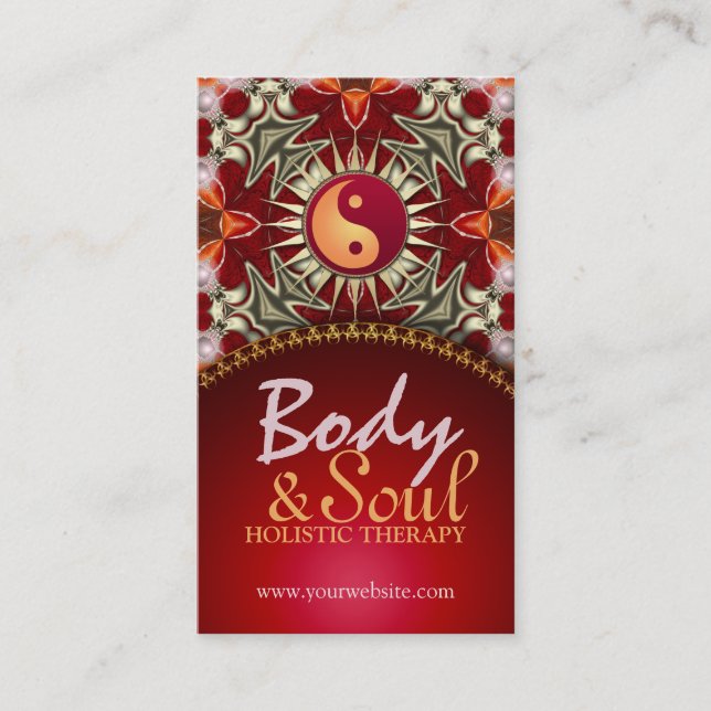Affärskorten sol Balance New Age Reiki Yoga  Visitkort (Framsida)