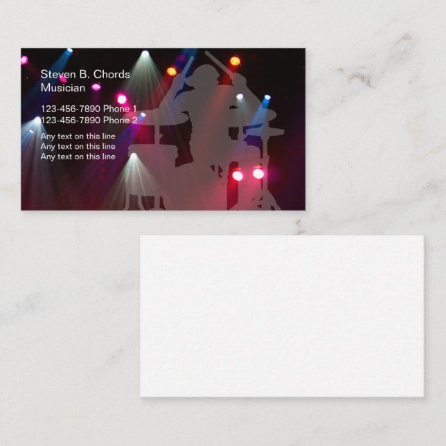 Affärskorten sten Band Visitkort (Fram/baksida)