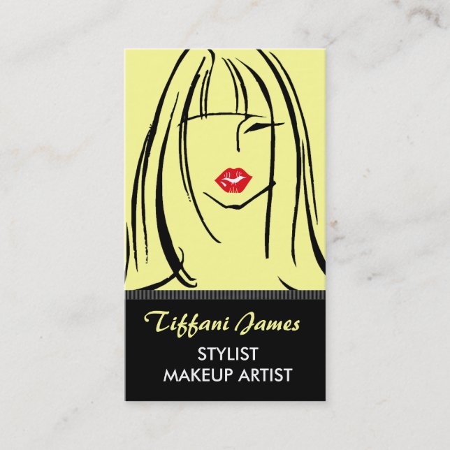 Affärskorten Stylist/Makeup Artist Visitkort (Framsida)