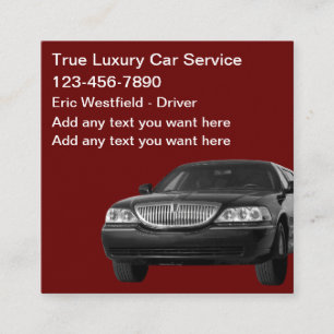 Affärskorten Taxi i Luxury Uber Car Service Fyrkantigt Visitkort