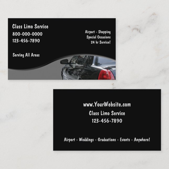 Affärskorten taxi visitkort (Fram/baksida)