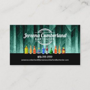 Affärskorten Teal Bartender Visitkort