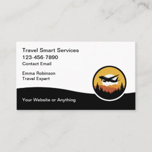Affärskorten Travel Agent Modern Emblem Visitkort
