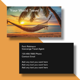Affärskorten Travel Agent Sunset Hammock Visitkort