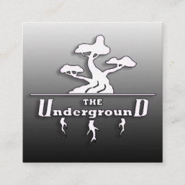 Affärskorten under jord, svart toning fyrkantigt visitkort