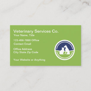 Affärskorten Veterinär Modern Trendig Visitkort