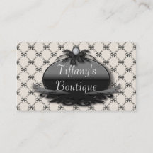 Affärskorten Victorian Black Bow Damask Mode