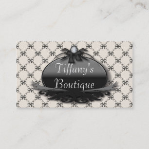 Affärskorten Victorian Black Bow Damask Mode Visitkort