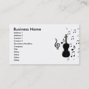 Affärskorten Violin Piano & Musik noter Visitkort