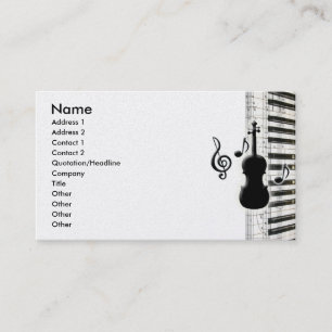 Affärskorten Violin Piano & Musik noter Visitkort