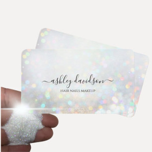 Affärskorten White Glitter Dust Modern Glam Visitkort