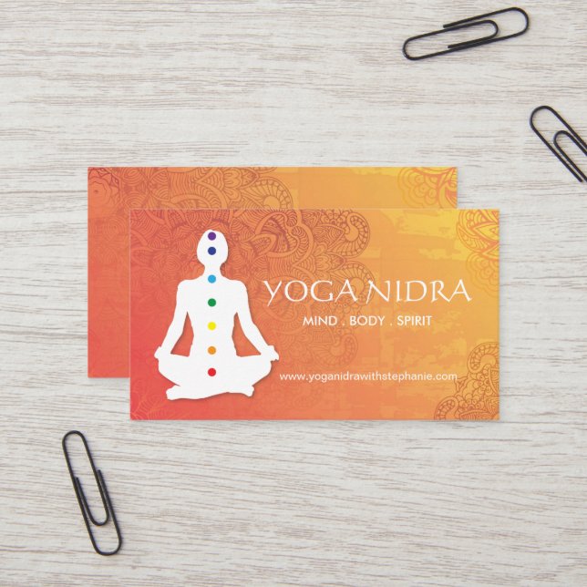 Affärskorten Yoga och Reiki Visitkort (Fram/Back In Situ)
