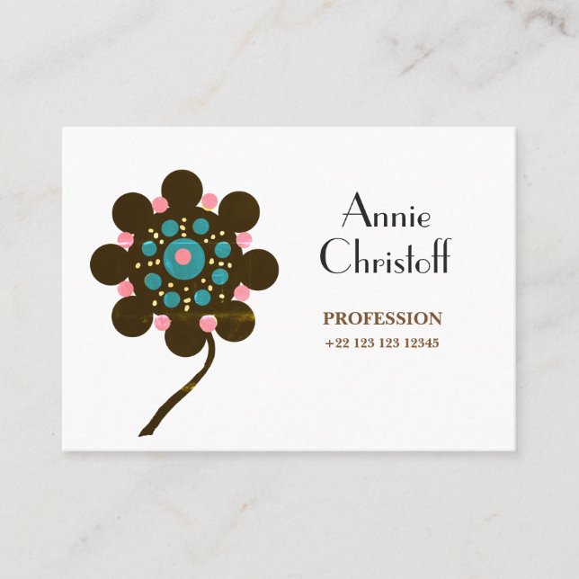 Affärskortet abstrakt blomma Personlig Visitkort (Framsida)