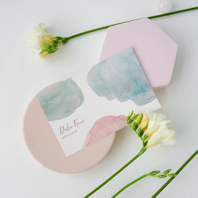 Affärskortet abstrakt för metallisk vattenfärg visitkort (Skapare uppladdad)