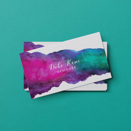 Affärskortet abstrakt Magenta och akvatiska vatten Visitkort