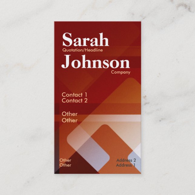 Affärskortet abstrakt Office-Lodrät Visitkort (Framsida)