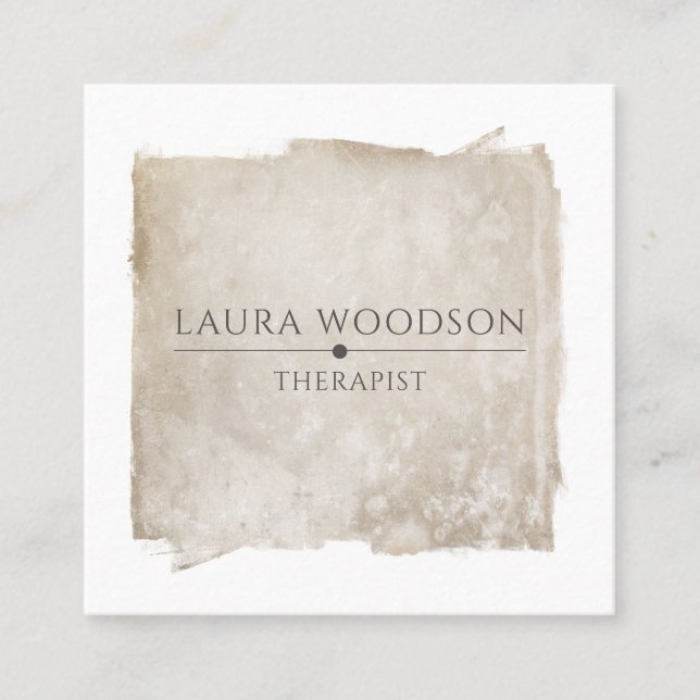 Affärskortet abstrakt Penseldragsterapi Fyrkantigt Visitkort (Framsida)