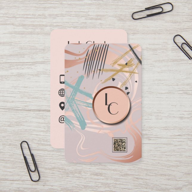 affärskortet abstrakt qr-koddesigner visitkort (Fram/Back In Situ)