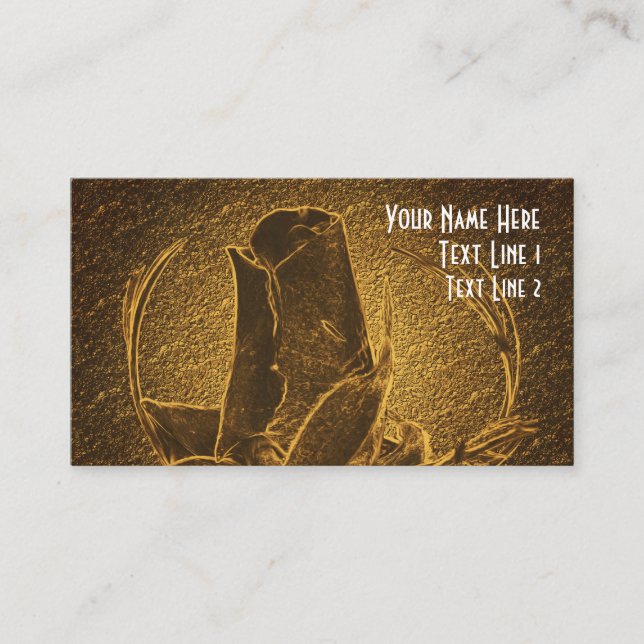 Affärskortet abstrakt Rosenknopp brun Blommigt Visitkort (Framsida)
