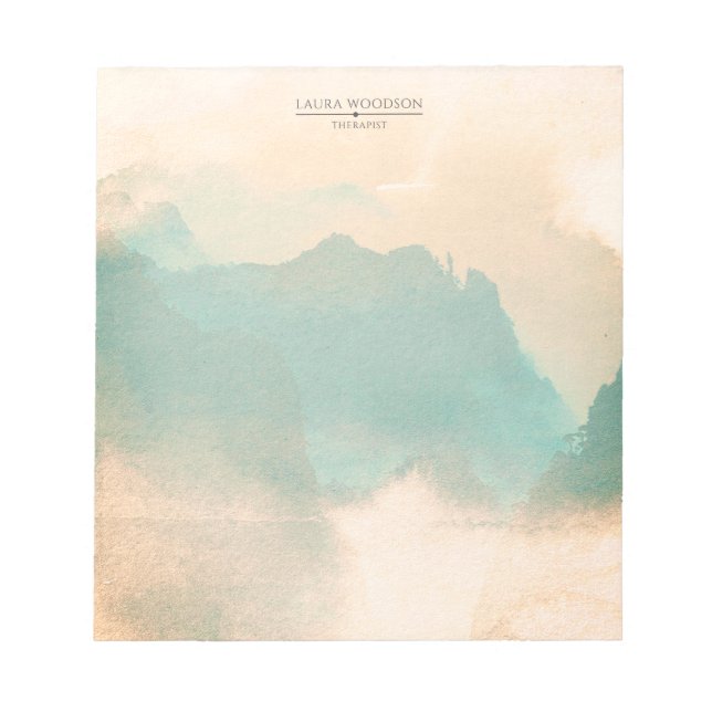 Affärskortet abstrakt vattenfärgsterapi anteckningsblock (Framsida)