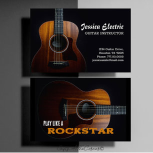 Affärskortet Acoustic Guitar Teacher Visitkort
