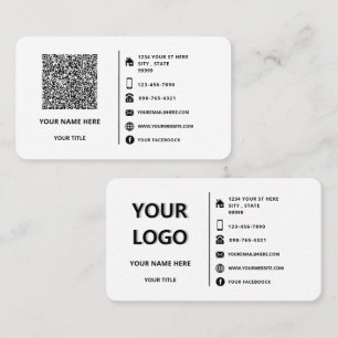 Affärskortet Adress Info för QR-koden Namn Logotyp Visitkort