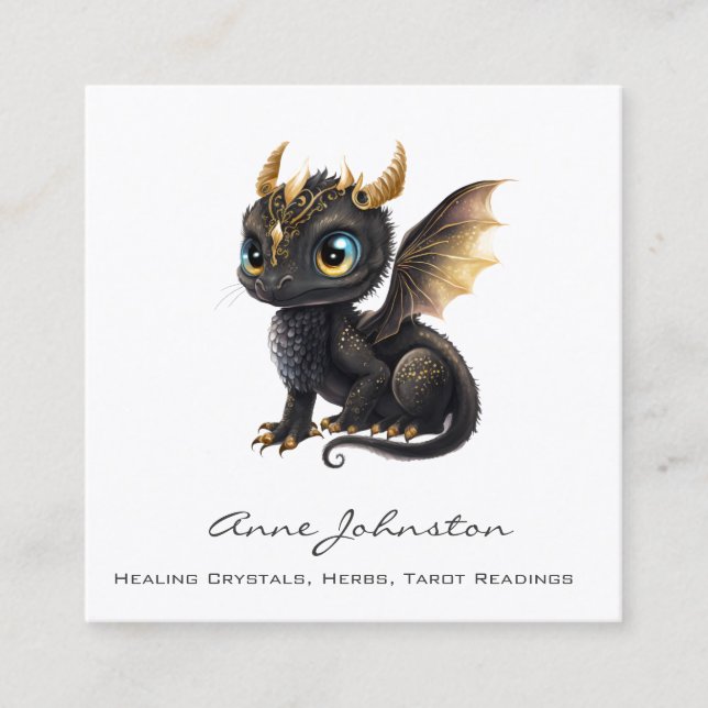 Affärskortet Adsible Baby Dragon Square Fyrkantigt Visitkort (Framsida)