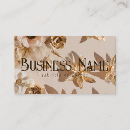 Affärskortet Aestesisk Neutralt Golden Blommigt Visitkort