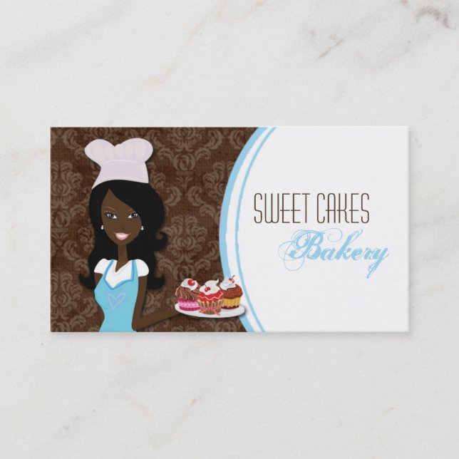 Affärskortet African American Baker Kopp Cakes Visitkort (Framsida)