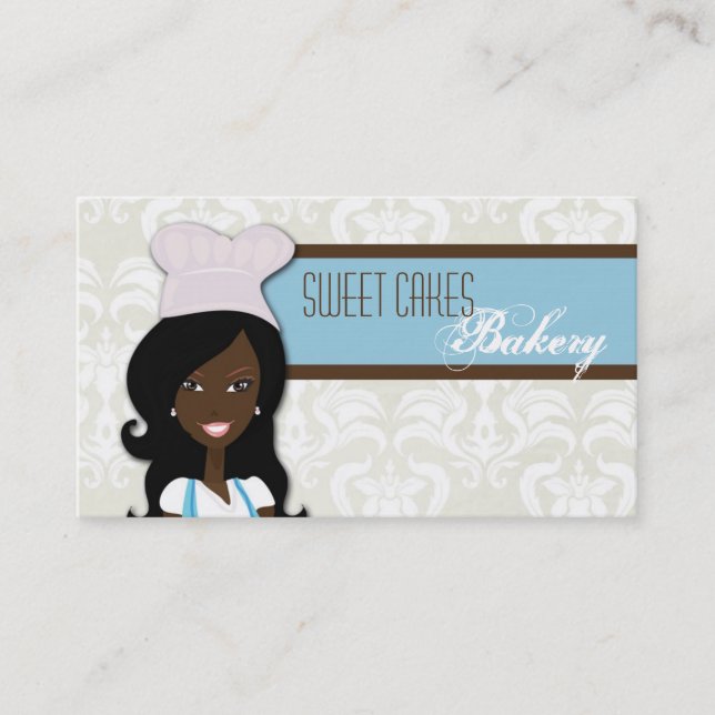 Affärskortet African American Baker Kopp Cakes Visitkort (Framsida)