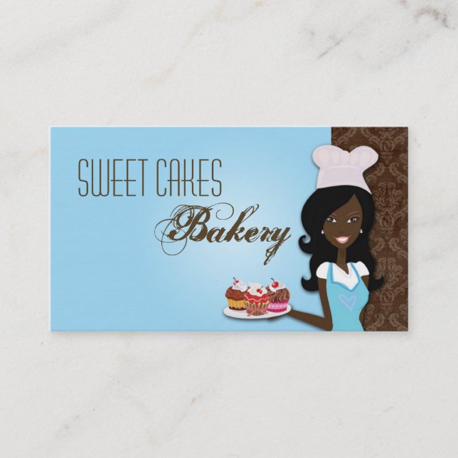 Affärskortet African American Baker Kopp Cakes Visitkort (Framsida)