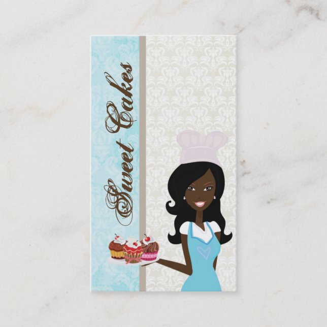 Affärskortet African American Baker Kopp Cakes Visitkort (Framsida)