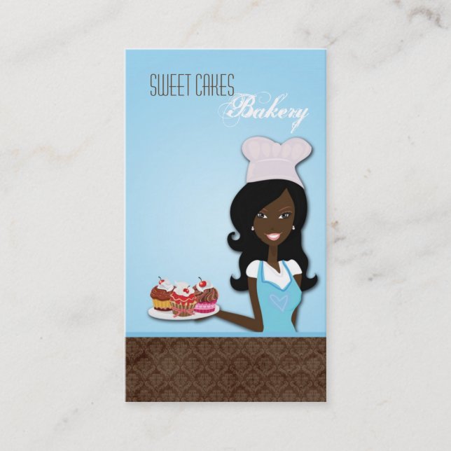 Affärskortet African American Baker Kopp Cakes Visitkort (Framsida)