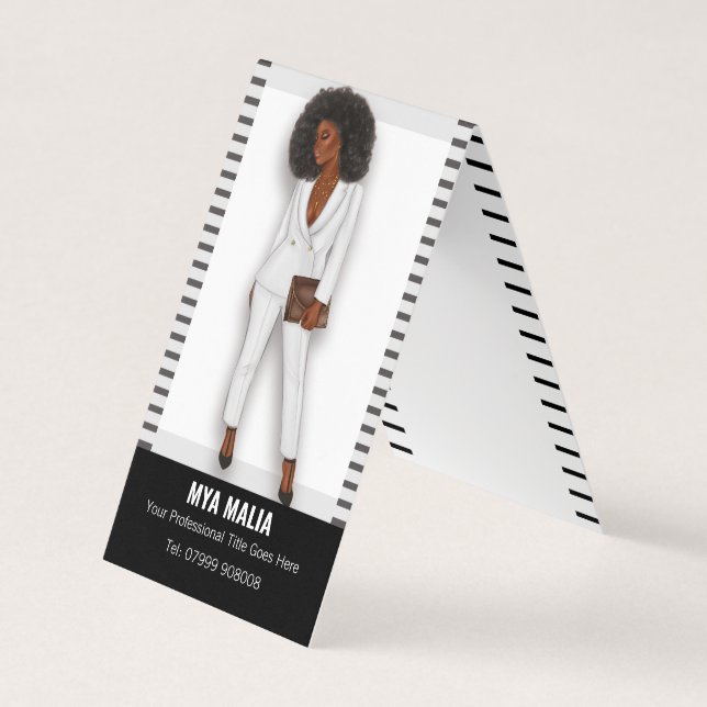 Affärskortet African American Girl Chef Visitkort (Framsida)