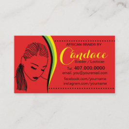 Affärskortet African Loctician Hair Braider Salon Visitkort