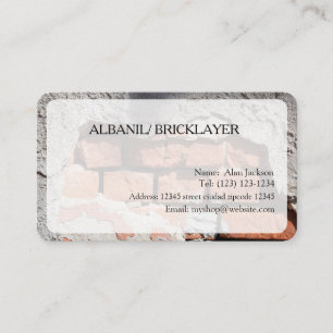 AFFÄRSKORTET ALBANIL/ BRICKLAYER kan redigeras Visitkort