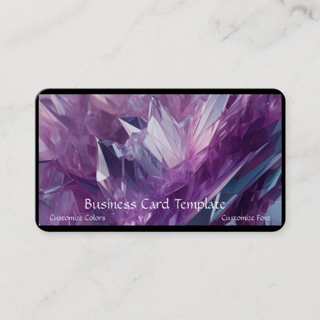 Affärskortet Amethyst Healing Crystals Visitkort (Framsida)