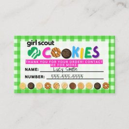 Affärskortet Ändra ordning för scout-cookie Visitkort