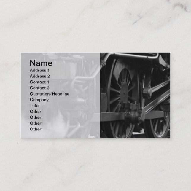 Affärskortet ångmotor Tåg-lok Visitkort (Framsida)