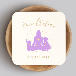 Affärskortet Animal Healing Reiki Master Fyrkantigt Visitkort