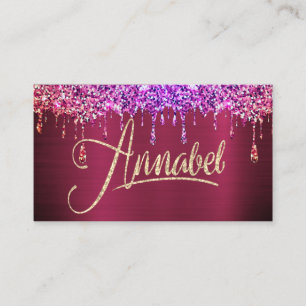 Affärskortet Annabel Rosa Glitter Drifts Visitkort
