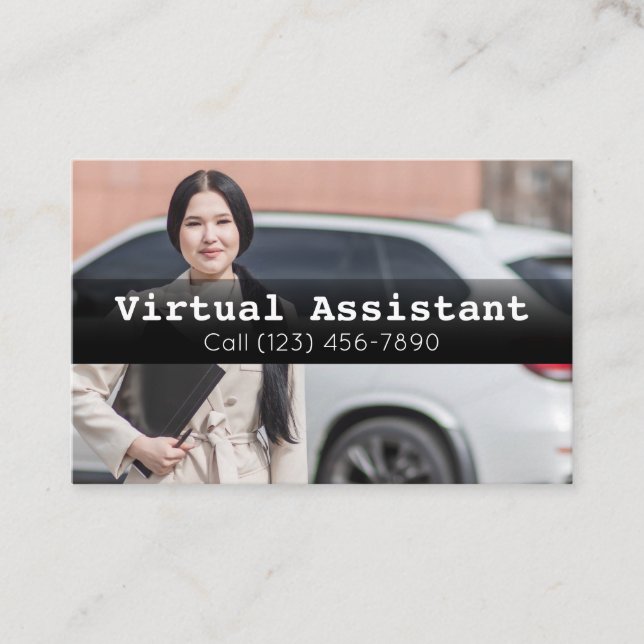 Affärskortet Annonsera Virtuell Assistant Gig Visitkort (Framsida)