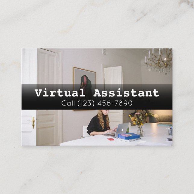 Affärskortet Annonsera Virtuell Assistant Gig Visitkort (Framsida)