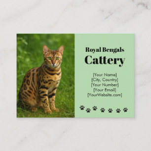 Affärskortet anpassade Bengal Cattery Visitkort
