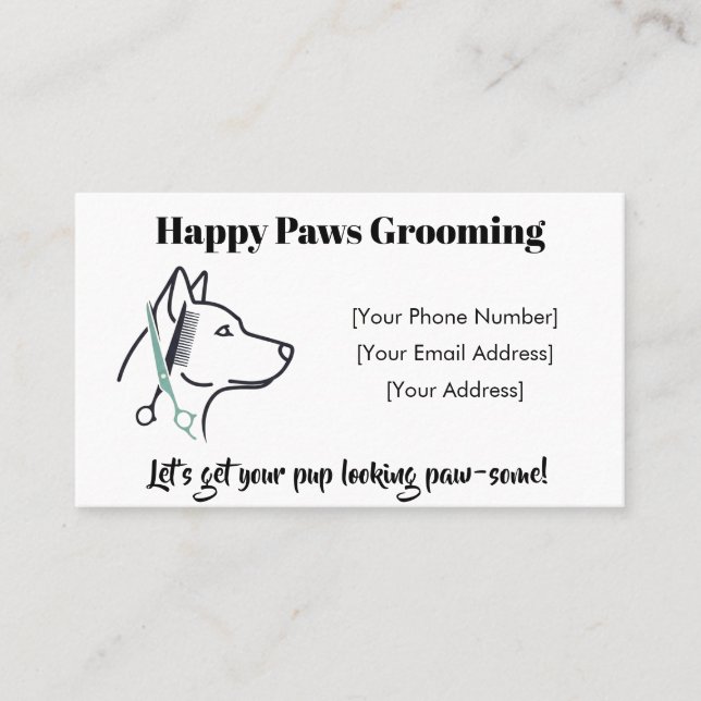 Affärskortet anpassade minimalistisk Hund Grooming Visitkort (Framsida)
