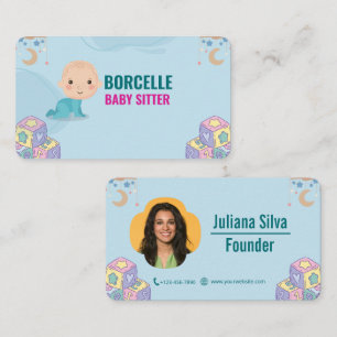 Affärskortet anpassningsbar Branded Blue Baby Sitt Visitkort